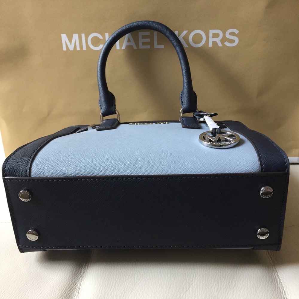 NWT MICHAEL KORS DILLON SATCHEL CROSSBODY BLUE - Picture 3 of 8